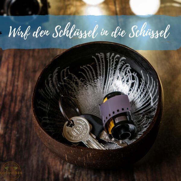 Kokosnuss Schale DIAMOND Splash silber inkl. Untersetzer aus Kokosfasern – Bild 2