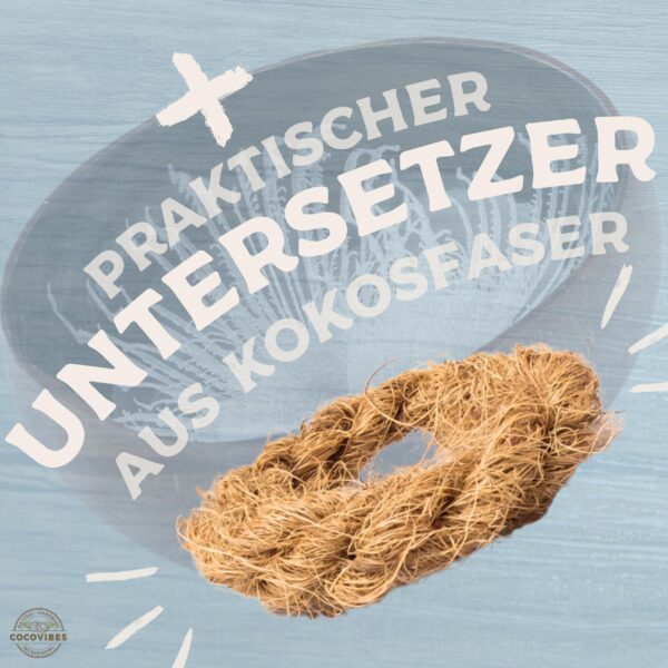 Kokosnuss Schale DIAMOND Splash silber inkl. Untersetzer aus Kokosfasern – Bild 6