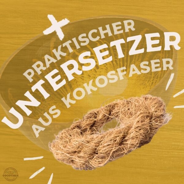 Kokosnuss Schale AMBER Splash gold inkl. Untersetzer aus Kokosfasern – Bild 5
