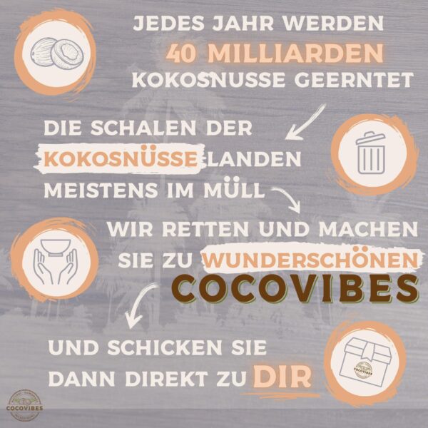 Kokosnuss Windlicht HIPPIE mit handgeknüpften Untersetzer aus recycelten Kokosfasern – Bild 7