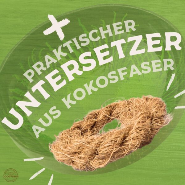 Kokosnuss Schale JADE Splash grün inkl. Untersetzer aus Kokosfasern – Bild 5