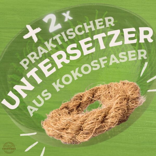 Kokosnuss Schale JADE im 2er Set Splash grün inkl. 2 Untersetzer aus Kokosfasern - Base Set – Bild 5