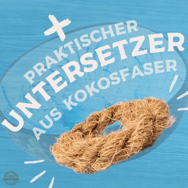 Kokosnuss Schale SAPPHIRE Splash blau inkl. Untersetzer aus Kokosfasern – Bild 5